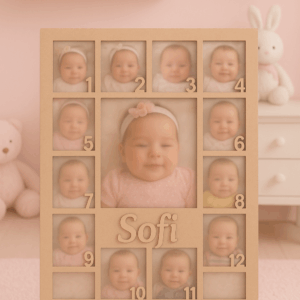 Marco para fotos bebes del primero año mes a mes personalizado