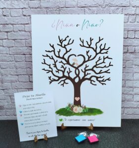 árbol de huellas para revelación de genero personalizado
