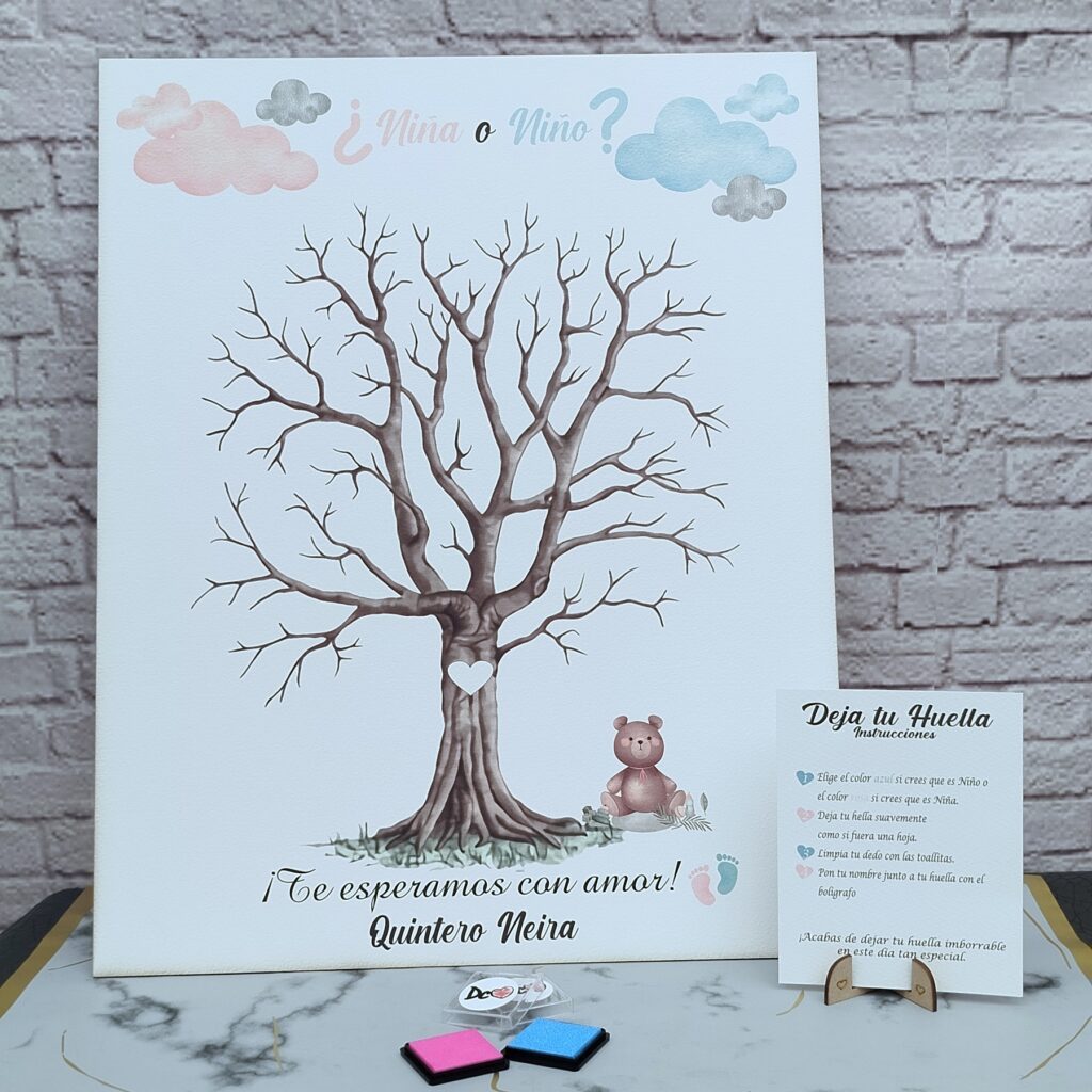 árbol de huellas para revelación de genero personalizado