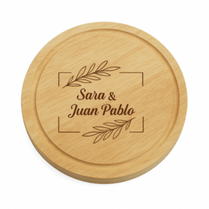Tabla para quesos grabada en láser personalizada