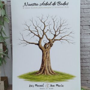 árbol de huellas personalizado para bodas y eventos