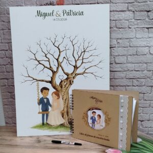 árbol de huellas personalizado para bodas y eventos