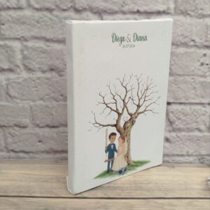 árbol de huellas en lienzo personalizado con marco, árbol en lienzo, árbol de huellas personalizado