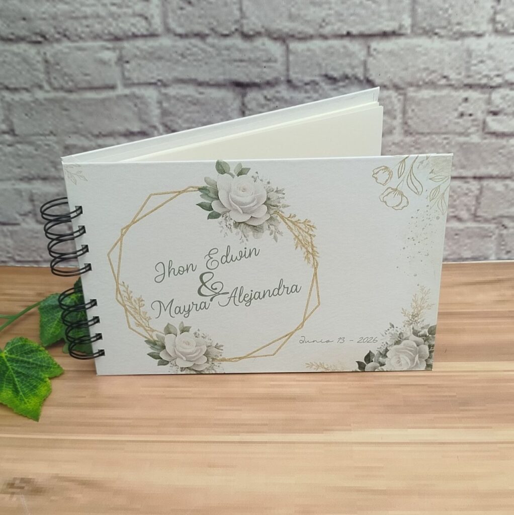 Libro de firmas empastado, libro firmas registro de visita invitados, bodas y toda ocasión personalizado